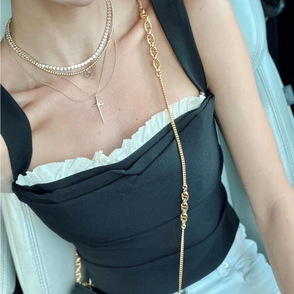 ANTONIO MELANI x Courtney Grow Anais Black and White Top Corset Top